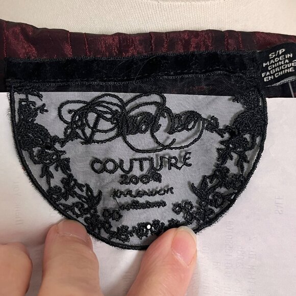 Red Black Ruffle Collar Jacket S Nylon Whimsigoth Vamp Steampunk Ruffle Balloon - Picture 8 of 10